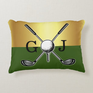 Minimalist Custom Elegant Golf Monogram Decorative Cushion
