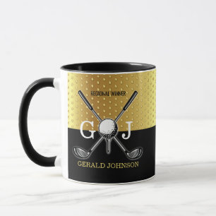 Minimalist Custom Elegant Golf Monogram Design Mug