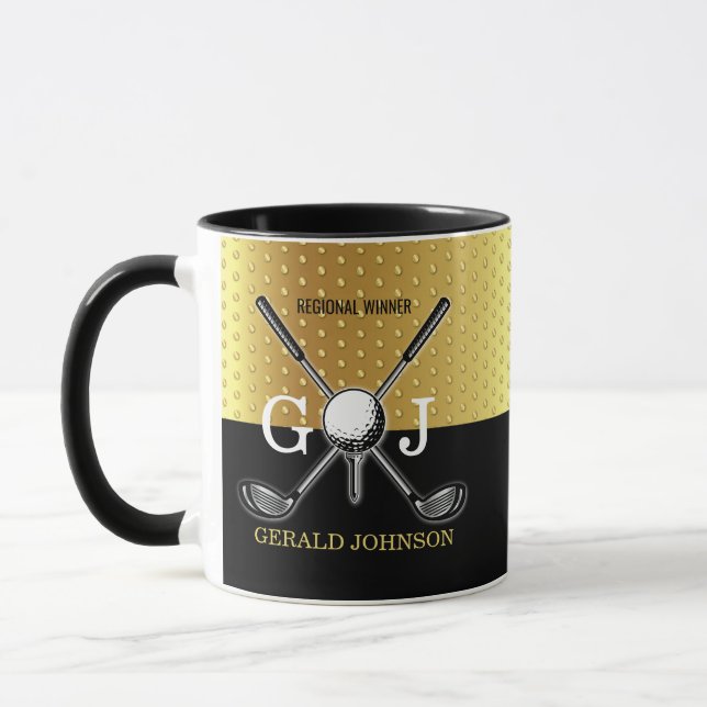 Minimalist Custom Elegant Golf Monogram Design Mug (Left)