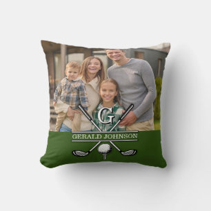 Minimalist Custom Elegant Golf Monogram Design Thr Cushion