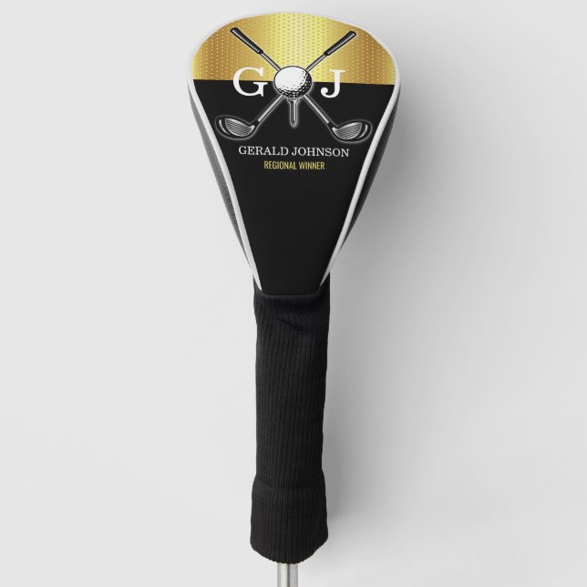 Minimalist Custom Elegant Golf Monogram Head Cover (Front)