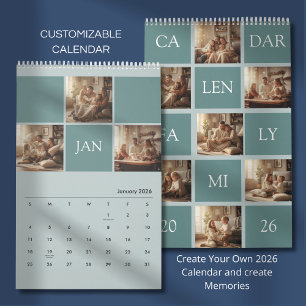 Minimalist Custom Family Photo 2026 Calendar