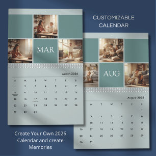 Minimalist Custom Family Photo 2026 Calendar