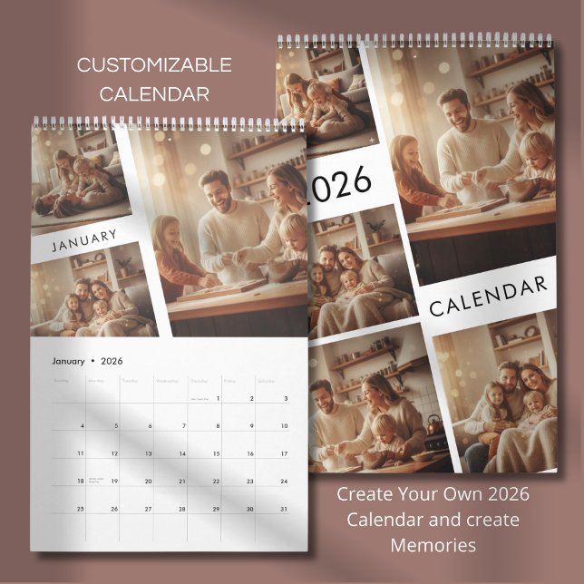 Minimalist Custom Family Photo 2026 Calendar (Creator Uploaded)