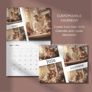 Minimalist Custom Family Photo 2026 Calendar