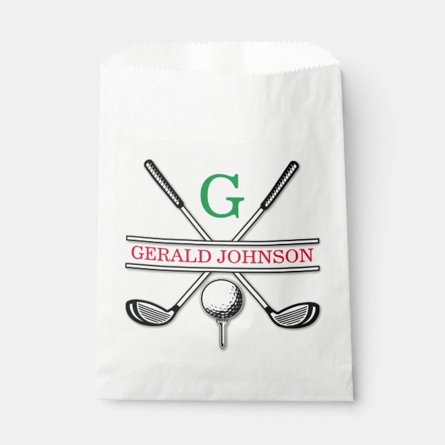Minimalist Custom Golf Monogram Design Favour Bag (Front)