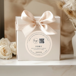 Minimalist Custom Light Boho Thank You Sticker 