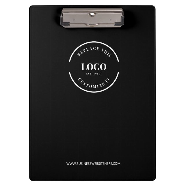 Minimalist Custom Logo Branded Simple Black Clipboard (Front)