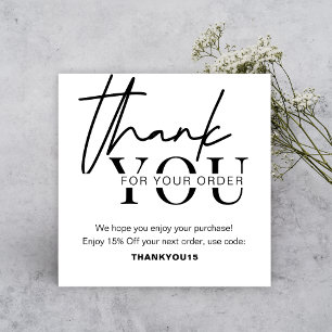 Minimalist Custom Logo Business Thank You Note Car Card