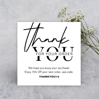 Minimalist Custom Logo Business Thank You Note Car Card