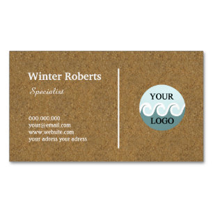 Minimalist custom logo cork wood business card