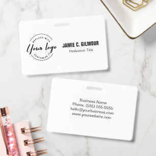 Minimalist Custom Logo Professional Name Badge ID