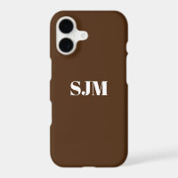 Minimalist Custom monogram initials name brown