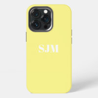 Minimalist Custom monogram initials pale yellow