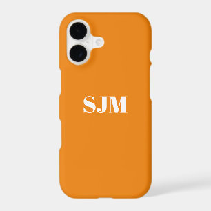 Minimalist Custom monogram name apricot orange