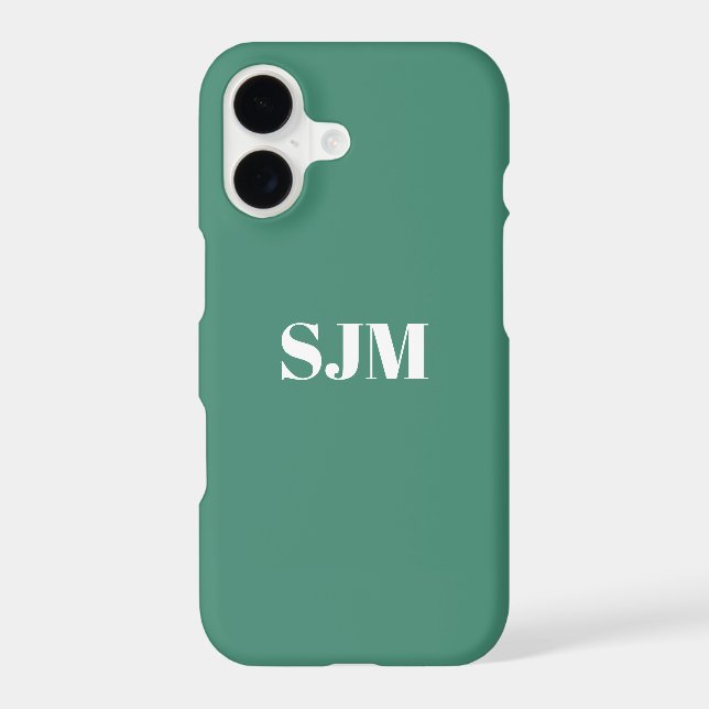 Minimalist Custom monogram name aquamarine white (Back)