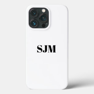 Minimalist Custom monogram name black and white iPhone 13 Pro Case