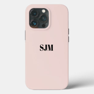 Minimalist Custom monogram name blush pink chic Ca iPhone 13 Pro Case