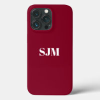 Minimalist Custom monogram name burgundy white