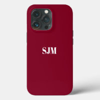Minimalist Custom monogram name burgundy white