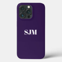 Minimalist Custom monogram name dark violet purple