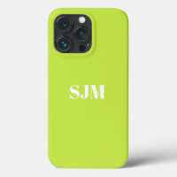 Minimalist Custom monogram name lime green