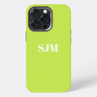 Minimalist Custom monogram name lime green