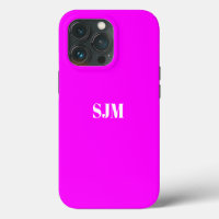 Minimalist Custom monogram name magenta pink