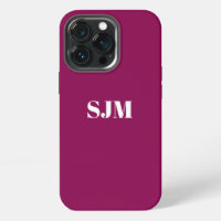 Minimalist Custom monogram name plum white