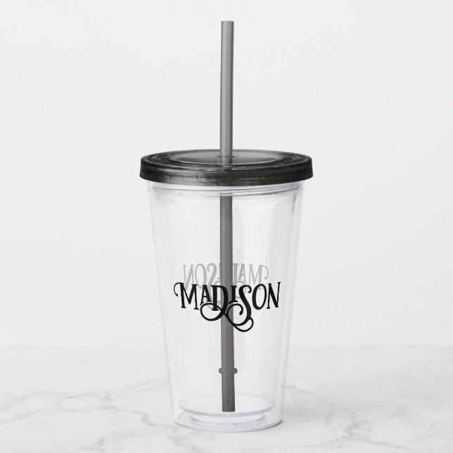 Minimalist Custom Name Acrylic Tumbler (Front)