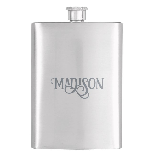 Minimalist Custom Name Hip Flask (Front)