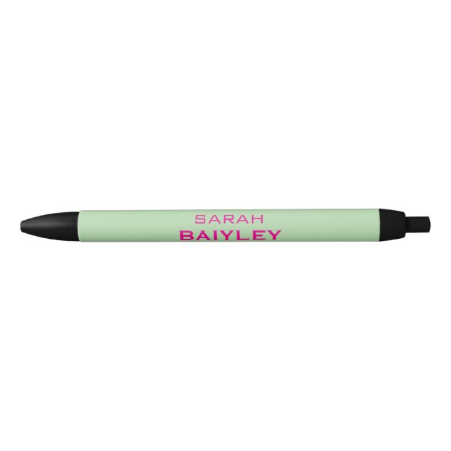 Minimalist custom name modern  black ink pen (Front)