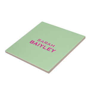 Minimalist custom name modern ceramic tile
