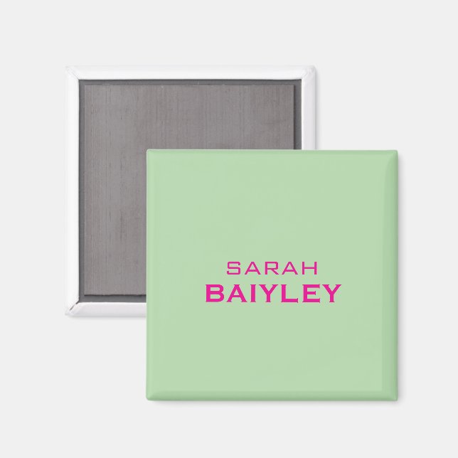 Minimalist custom name modern  magnet (Front/Back)