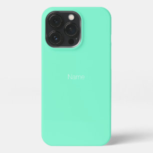 Minimalist custom name monogram aqua iPhone 13 pro case