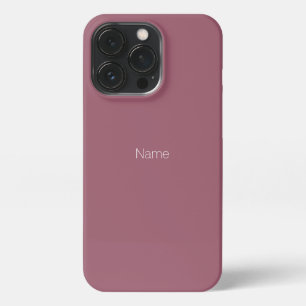 Minimalist custom name monogram dusty rose iPhone 13 pro case