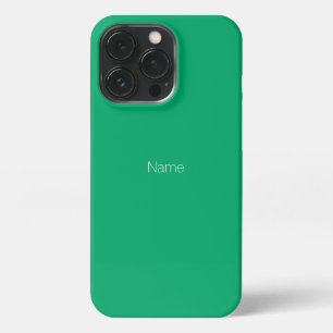 Minimalist custom name monogram jade green iPhone 13 pro case