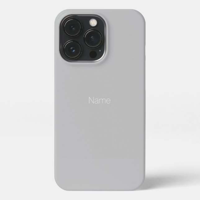 Minimalist custom name monogram light grey iPhone case (Back)