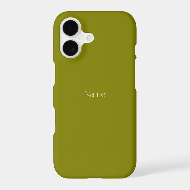 Minimalist custom name monogram olive green (Back)