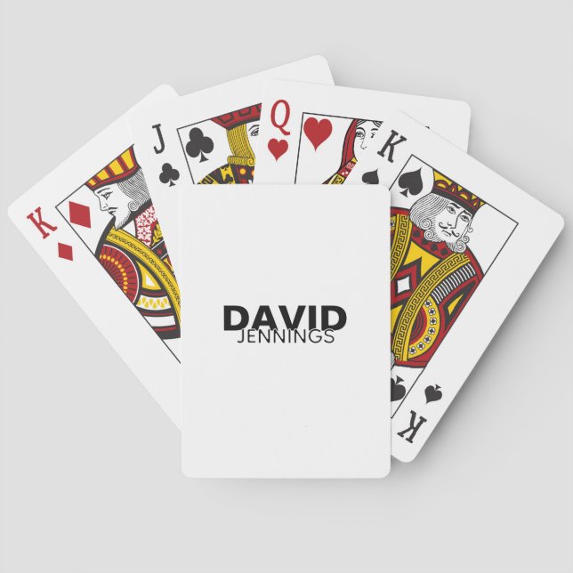 Minimalist Custom Name Or Logo Playing Cards (Back)