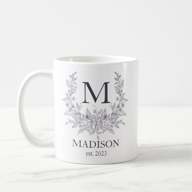 Minimalist Custom Name Personalised Coffee Mug (Left)