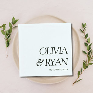 Minimalist Custom Name Wedding Napkins