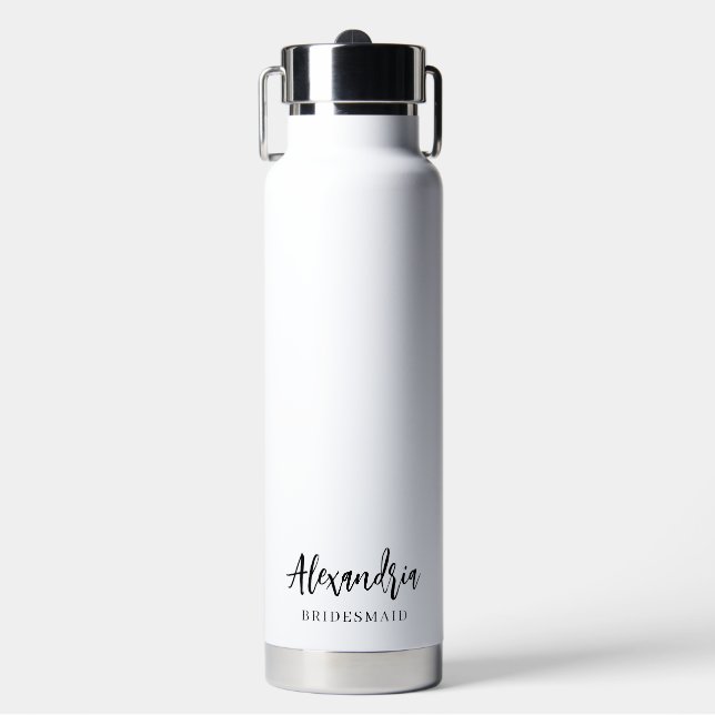 Minimalist Custom Name Wedding Party Water Bottle (Front)