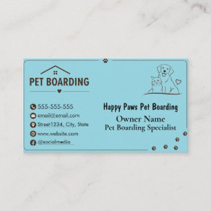 Minimalist Custom Pet Boarding Business Card