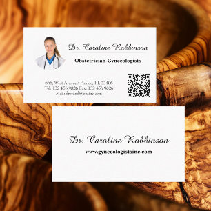 Minimalist custom photo doctor QR code basic Busin Business Card