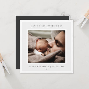 Minimalist Custom Photo First Father's Day Modern Card