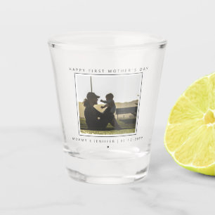 Minimalist Custom Photo First Mother's Day Modern Shot Glass