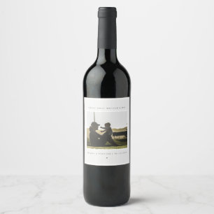 Minimalist Custom Photo First Mother's Day Modern Wine Label