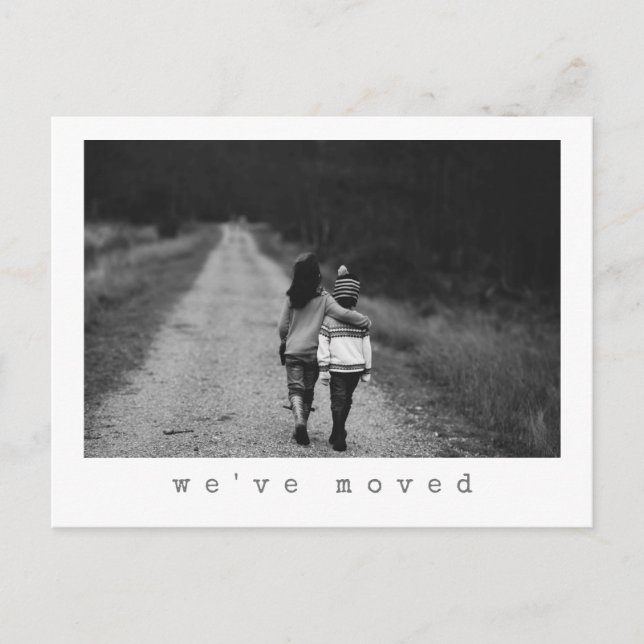 Minimalist Custom Photo We Moved New Home Moving Postcard (Front)