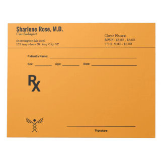 Minimalist Custom Prescription Notepad – Green Pad